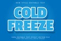 Cold Freeze editable text effect emboss modern style Royalty Free Stock Photo