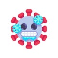 Cold Freezing emoticon flat icon