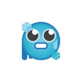 Cold freezing emoticon flat icon