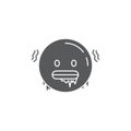 Cold freezing emoticon vector icon symbol emoji isolated on white background