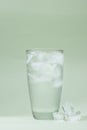 Cold fresh drinking water in glass on table Royalty Free Stock Photo