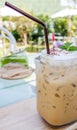 Cold fresh ice capuchino coffee Royalty Free Stock Photo