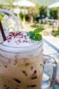 Cold fresh ice capuchino coffee Royalty Free Stock Photo