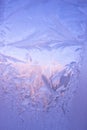 Cold frost patterns on glass Royalty Free Stock Photo