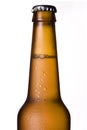 Cold Frosted Beer Bottle on White Background