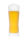 Cold frosted glass of lager beer with foam Royalty Free Stock Photo