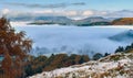 Frost and Mist over Lake Bala Snowdonia Wales UK.