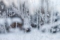 a cold and frosty morning through a glass window Royalty Free Stock Photo