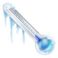 Cold frozen thermometer Royalty Free Stock Photo