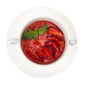 Cold fruit strawberry cream soup. isolated Photo Royalty Free Stock Photo