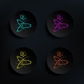 Cold fusion dark badge color set icon. Simple thin line, outline vector of mad science icons for ui and ux, website or mobile