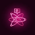 Cold fusion neon icon. Elements of Mad science set. Simple icon for websites, web design, mobile app, info graphics