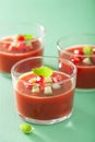 Cold gazpacho tomato soup in glasses Royalty Free Stock Photo