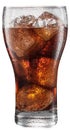 Cold glass of cola drink with ice cubes isolated on white background. File contains clipping path Royalty Free Stock Photo