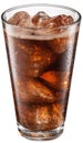 Cold glass of cola drink with ice cubes isolated on white background. File contains clipping path Royalty Free Stock Photo