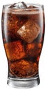 Cold glass of cola drink with ice cubes isolated on white background. File contains clipping path Royalty Free Stock Photo