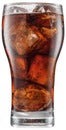 Cold glass of cola drink with ice cubes isolated on white background. File contains clipping path Royalty Free Stock Photo