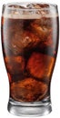 Cold glass of cola drink with ice cubes isolated on white background. File contains clipping path Royalty Free Stock Photo
