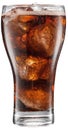 Cold glass of cola drink with ice cubes isolated on white background. File contains clipping path Royalty Free Stock Photo