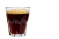 Cold glass of dark beer or kvass with foam isolated on white background, copy space template. Royalty Free Stock Photo