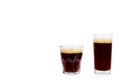 Cold glass of dark beer or kvass with foam isolated on white background, copy space template. Royalty Free Stock Photo