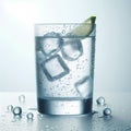 cold glass of water with large drops of condensation on them on white background