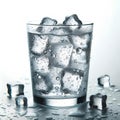 cold glass of water with large drops of condensation on them on white background