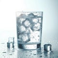 cold glass of water with large drops of condensation on them on white background