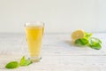 Cold green tea with lemon Royalty Free Stock Photo