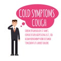 Cold, grippe, flu or seasonal influenza common symptom infographic.