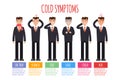 Cold, grippe, flu or seasonal influenza common symptoms infographic. Royalty Free Stock Photo
