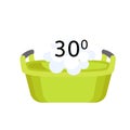 Cold hand wash icon, flat style