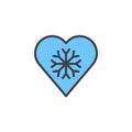 Cold heart filled outline icon
