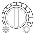 Cold heat regulator icon, outline style