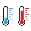 Cold and hot icon vector. temperature illustration sign. thermometer symbol. heat logo.