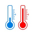 Cold and hot temperature vector icon Royalty Free Stock Photo