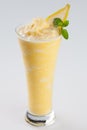 Ice blended banana smoothie frappe drink