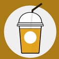 Coffee, cold, cartoon, cup, illustration, ice, straw, beverage, cocoa, sweet, drink, cream, cafe, white, fresh, icon Royalty Free Stock Photo