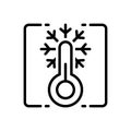 Black line icon for Cold, lagging and snow