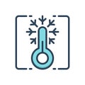 Color illustration icon for Cold, lagging and snow