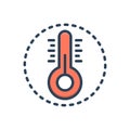 Color illustration icon for Cold, lagging and thermometer