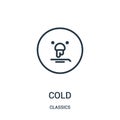 cold icon vector from classics collection. Thin line cold outline icon vector illustration. Linear symbol