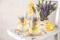 Cold Infused Detox Water with Lemon and Lavender.