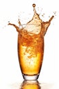 bubble drink alcohol object gradient splash beer foam background cold glass. Generative AI. Royalty Free Stock Photo