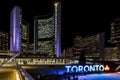 Toronto City Hall and Night Skaters
