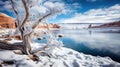 cold lake powell winter Royalty Free Stock Photo