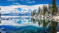 cold lake tahoe winter Royalty Free Stock Photo