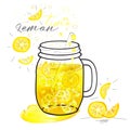 Cold lemon drink Royalty Free Stock Photo