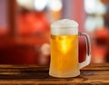 Cold light beer glass mug Royalty Free Stock Photo