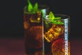 Cold Longdrink Cuba Libre in highball glass with water drops Royalty Free Stock Photo